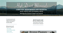 Desktop Screenshot of highdesertmemorials.com